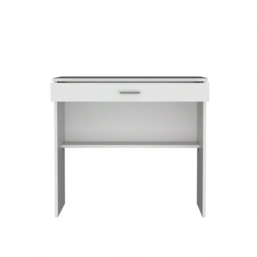 Montana Storage Desk, Spacious Stylish with Drawer and Shelf, White