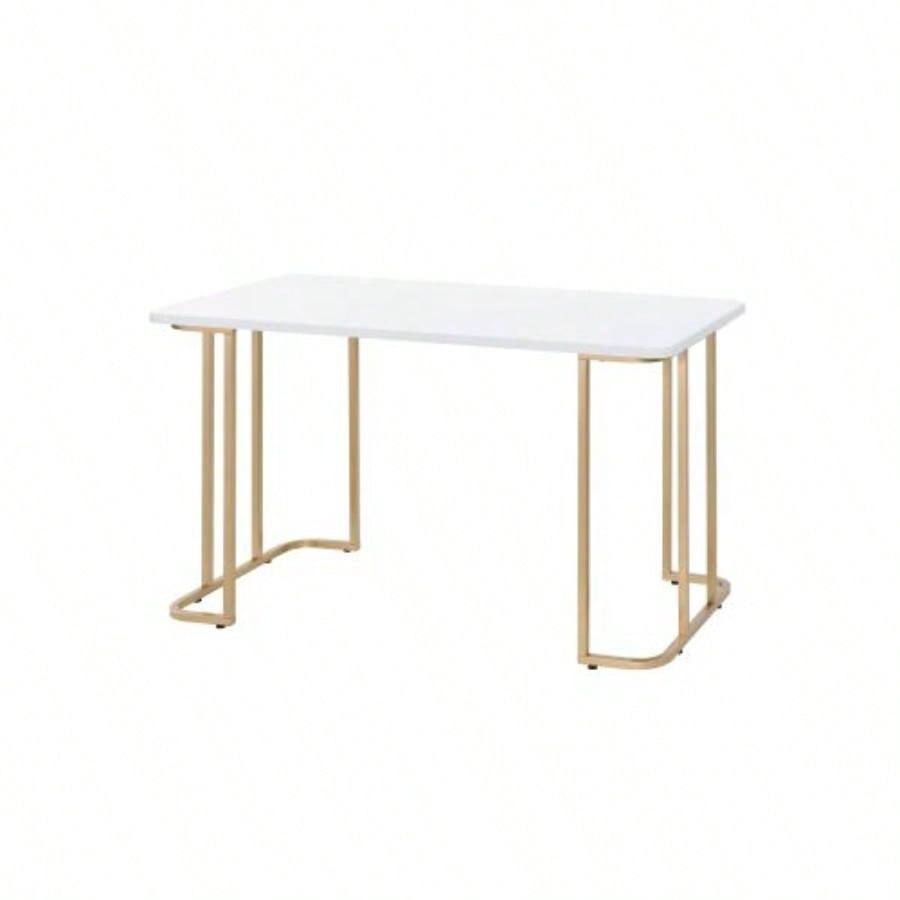 Estie White Gold Writing Desk