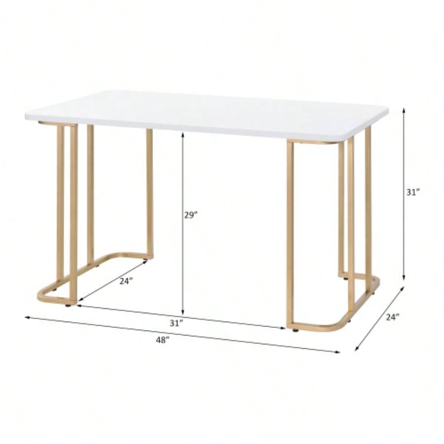 Estie White Gold Writing Desk