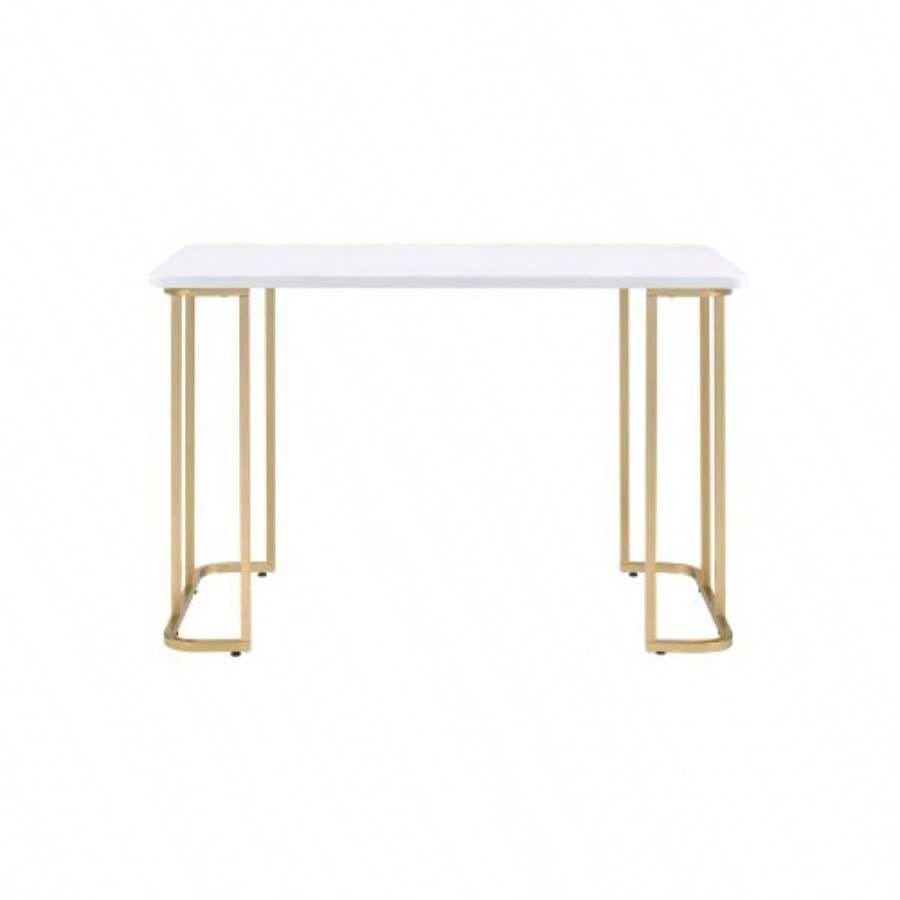 Estie White Gold Writing Desk