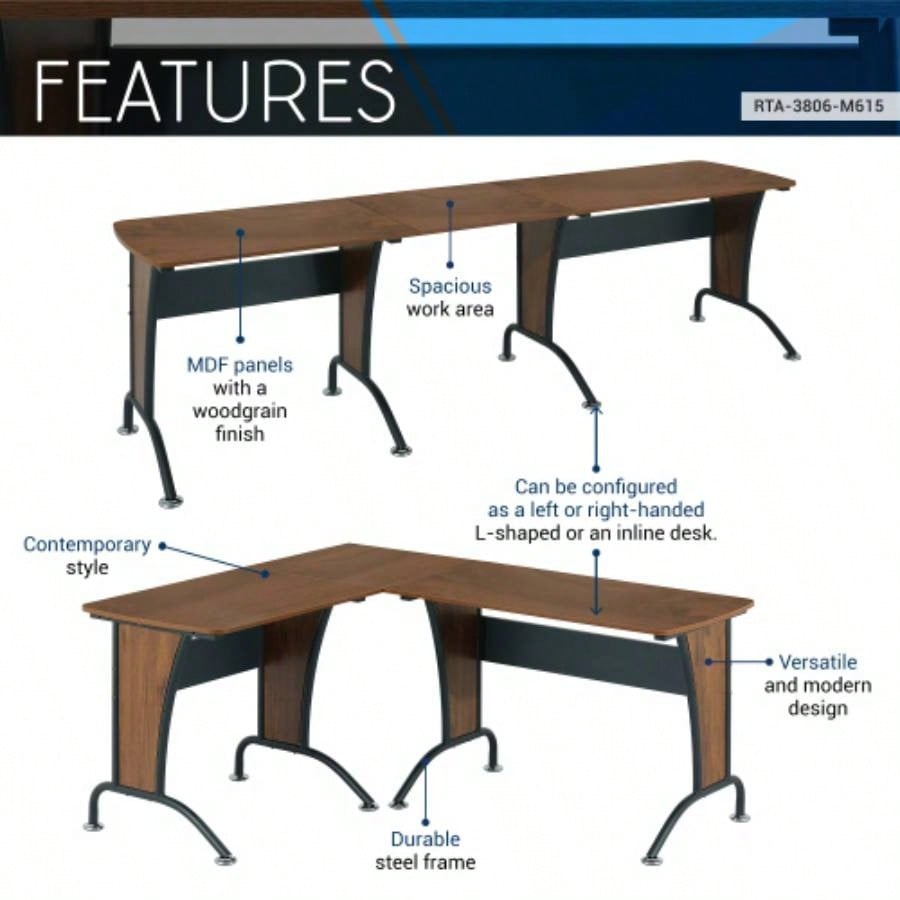 Techni Mobili Deluxe L - Shaped Desk with Desk Option