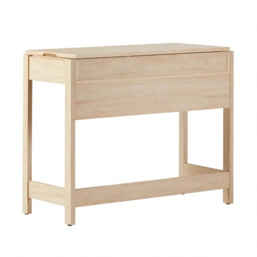 Transitional Reeded Lift - Top Desk with Drawer - Oak