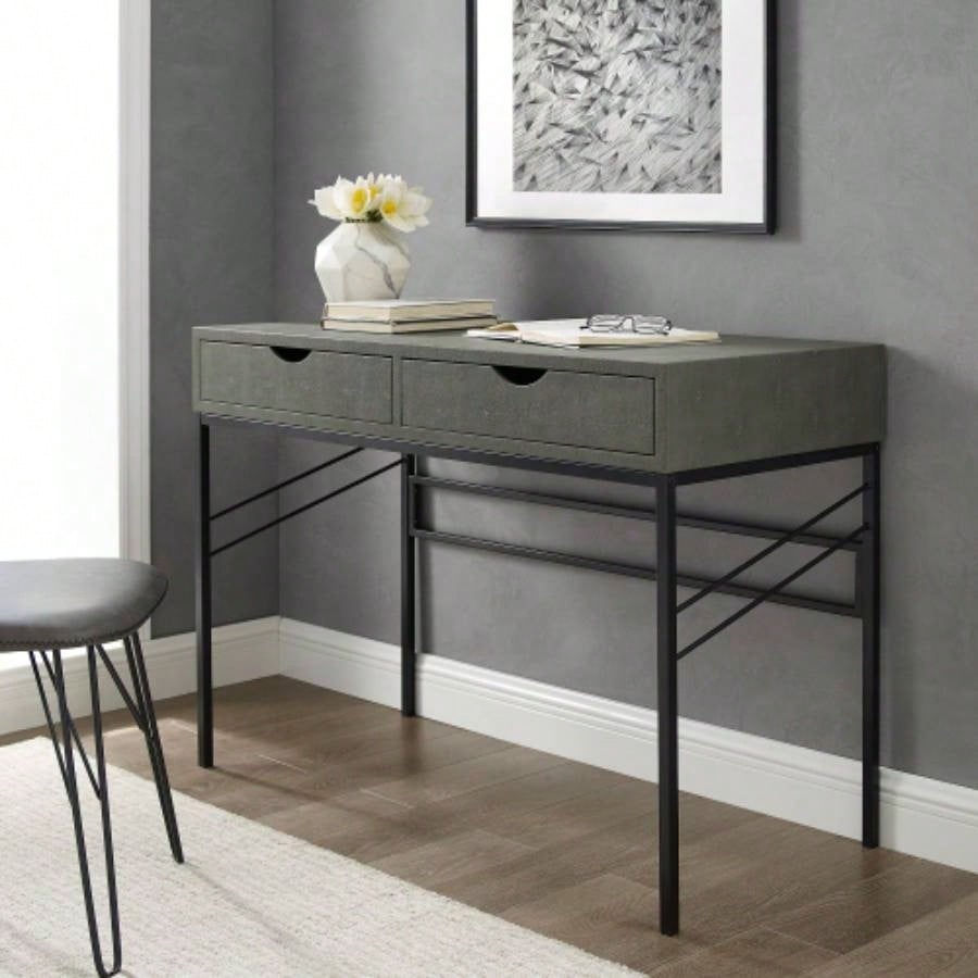 Contemporary Faux Shagreen Writing Desk -