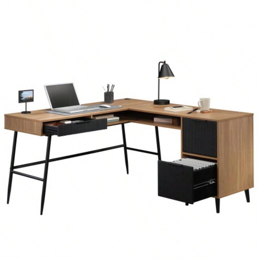 L - Shaped Desk, Brown