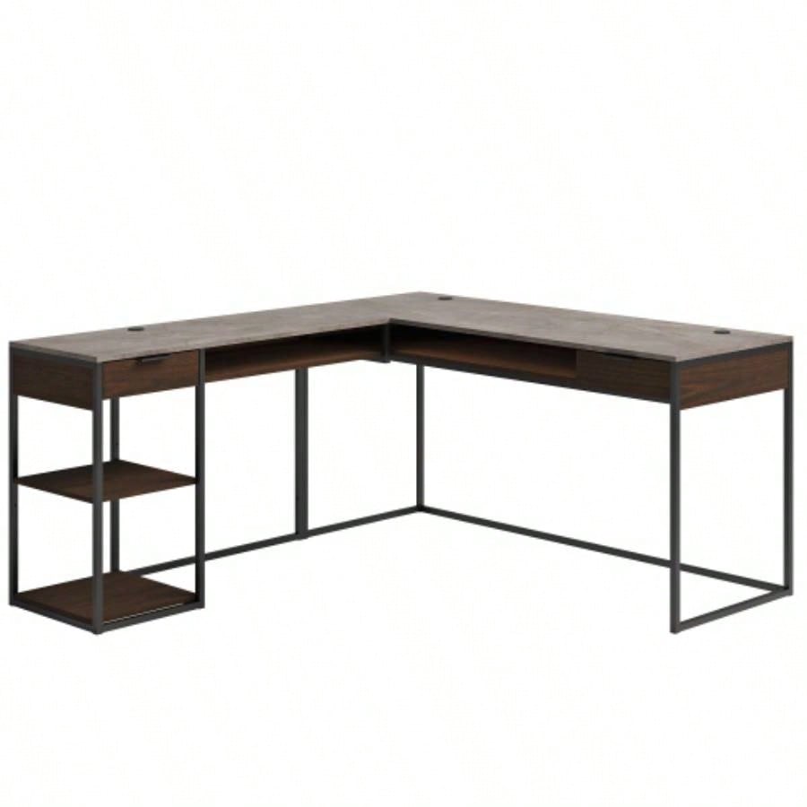 L - Shaped Desk, Brown