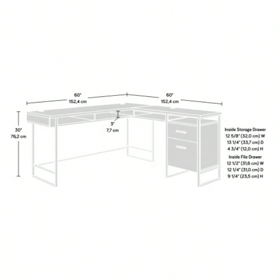 L - Shaped Desk, Black