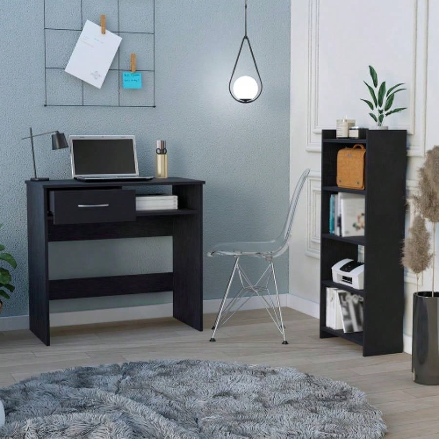 Home Office Set Caldwell, Keyboard Tray, Black Wengue