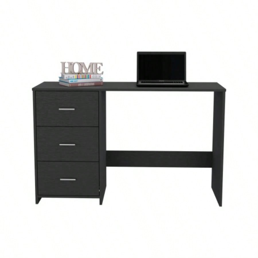 Writing Desk, 3 Drawers, Black