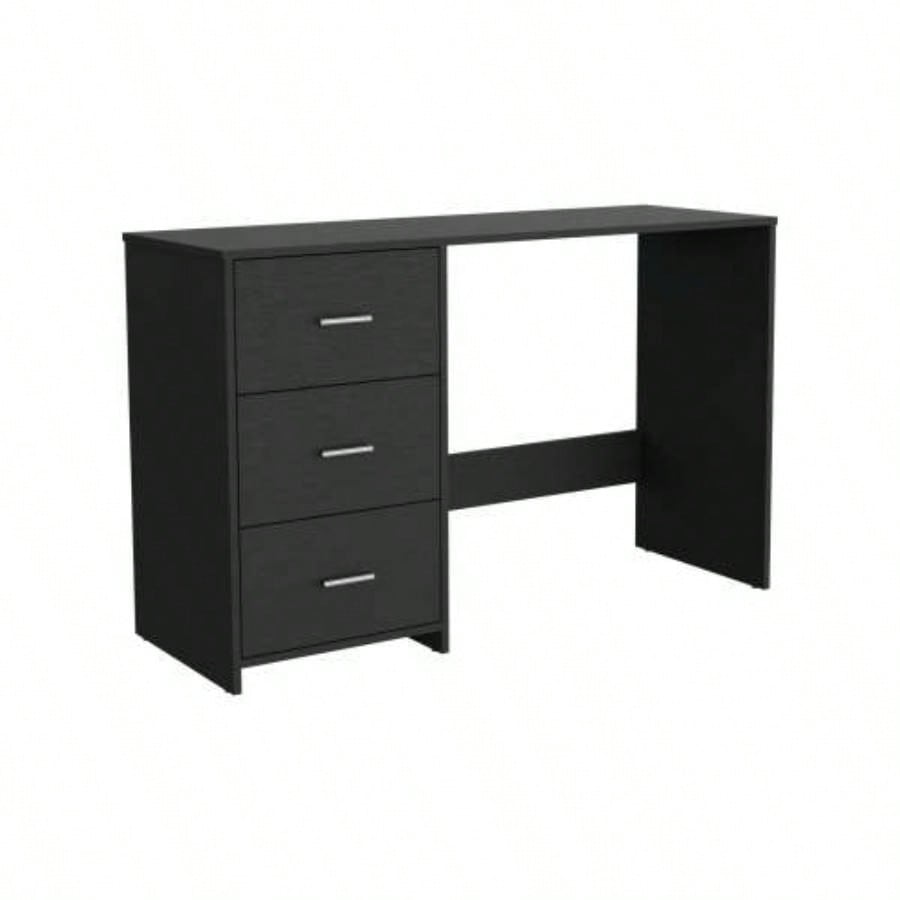 Writing Desk, 3 Drawers, Black