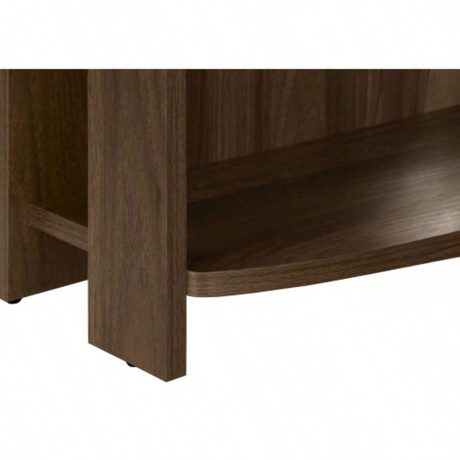 Computer Desk, Home Office, Corner, Storage Shelves, 48l, L Shape, Work, Laptop, Brown Laminate, Contemporary, Modern