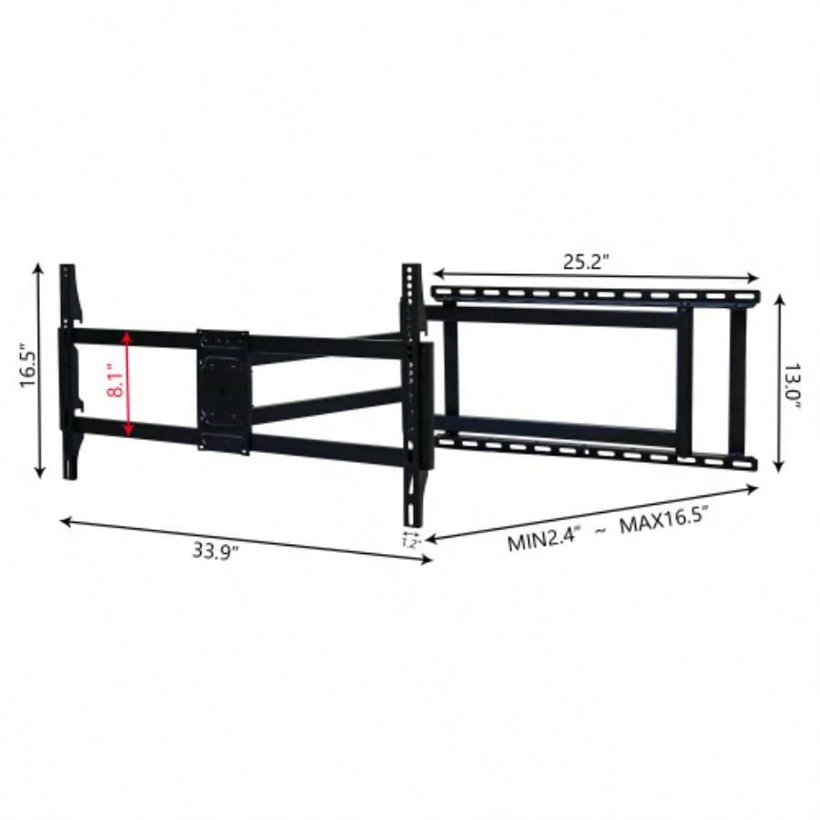 TV Wall Mount Bracket, 40 - 120 Inch TV, with Rotation and Tilt Functions, Full - motion TV Wall Mount, Adjustable Dual, Distance from Wall 70 - 1016 mm, Maximum VESA 800*400 mm, 132lbs