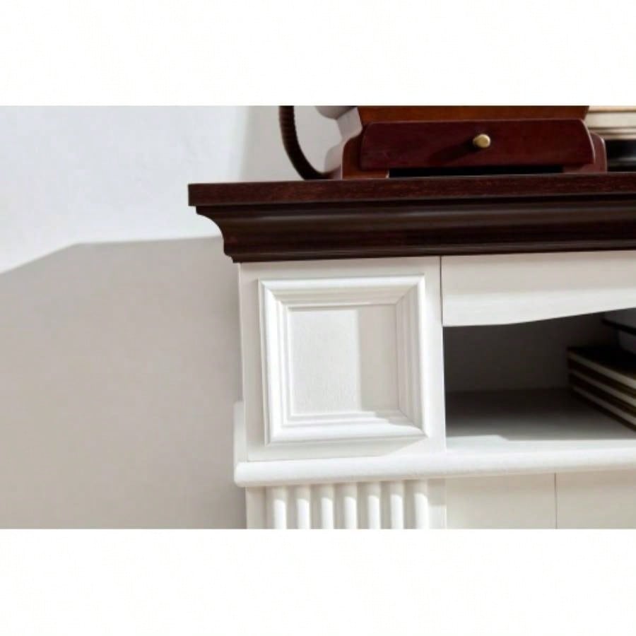 Farmhouse Style Fireplace TV Stand 70 - inch TV Fireplace TV Stand Living Room or Bedroom Storage