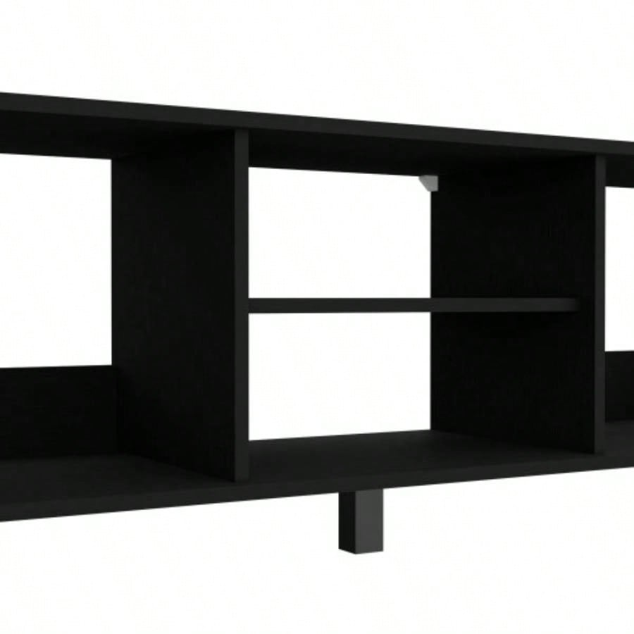 Carter 2 Piece Living Room Set, Streamlined with TV Stand and Coffee Table, Black