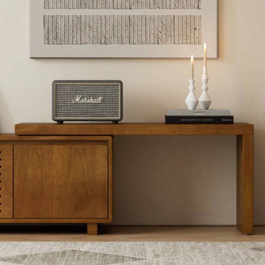 63 Mid - Modern Extendable TV Stand TVs up to 75 Media Console TV Cabinet Living Room, Farmhouse Entertainment Cabinet with Storage Adjustable Panel