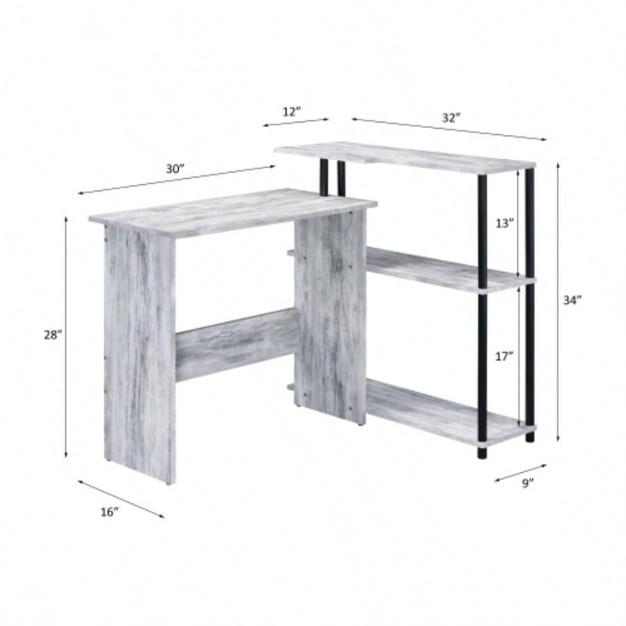 Levi Antique White Black Writing Desk