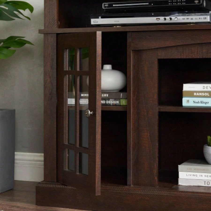 Classic TV Media Stand Modern Entertainment Console TV Up to 65 with Open and Closed Storage Space, Espresso, 58.2515.75D*32H