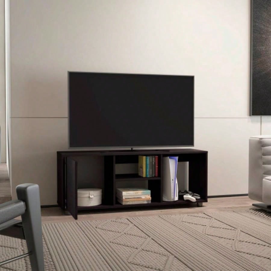Tv Stand, 1 Door, 4 Shelves, 55 TV Capacity