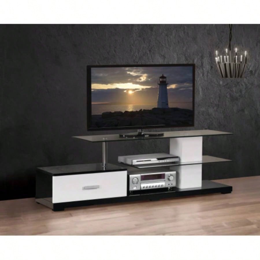 Ivana White Black TV Stand