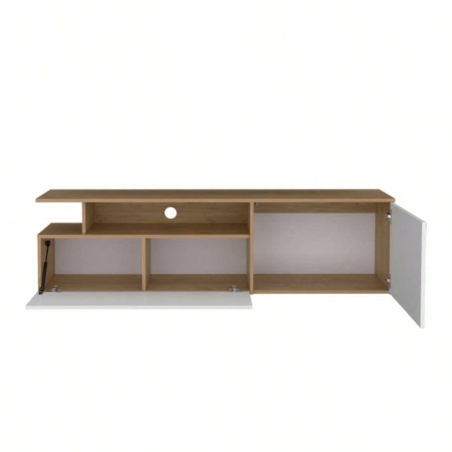 Tv Stand 60 TV Capacity, 2 Doors, 4 Shelves