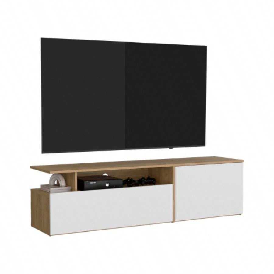 Tv Stand 60 TV Capacity, 2 Doors, 4 Shelves