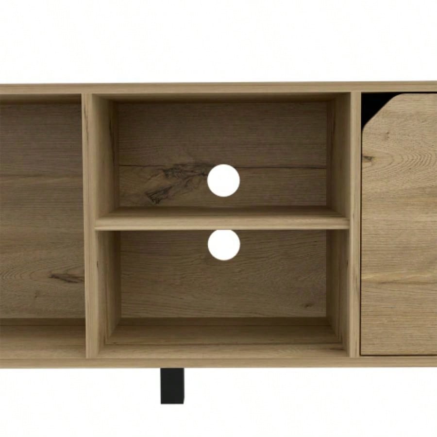TV Stand TVs up 70 Estocolmo, Four Open Shelves, Light Oak