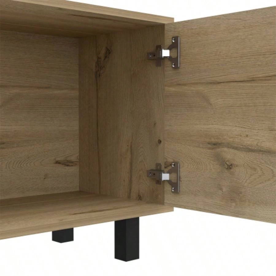 TV Stand TVs up 70 Estocolmo, Four Open Shelves, Light Oak