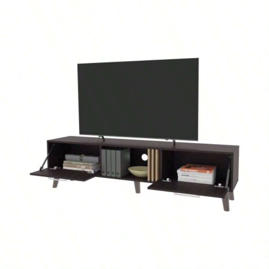 Tv Stand with 2 Doors and Open Storage, Wengue
