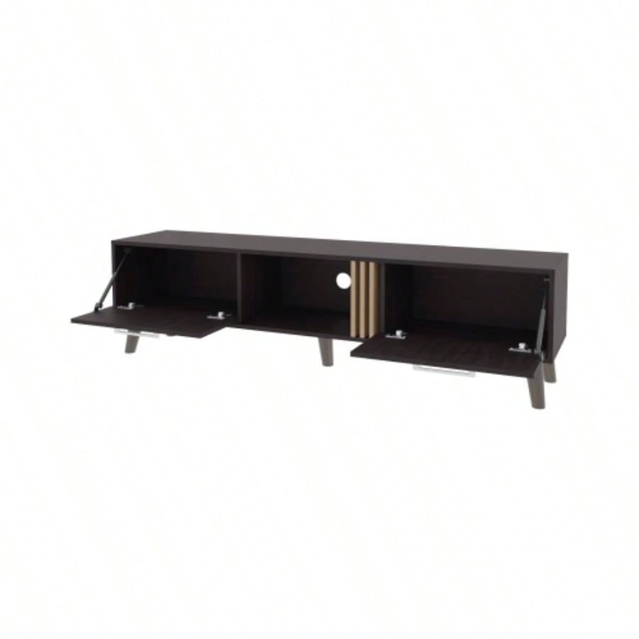 Tv Stand with 2 Doors and Open Storage, Wengue