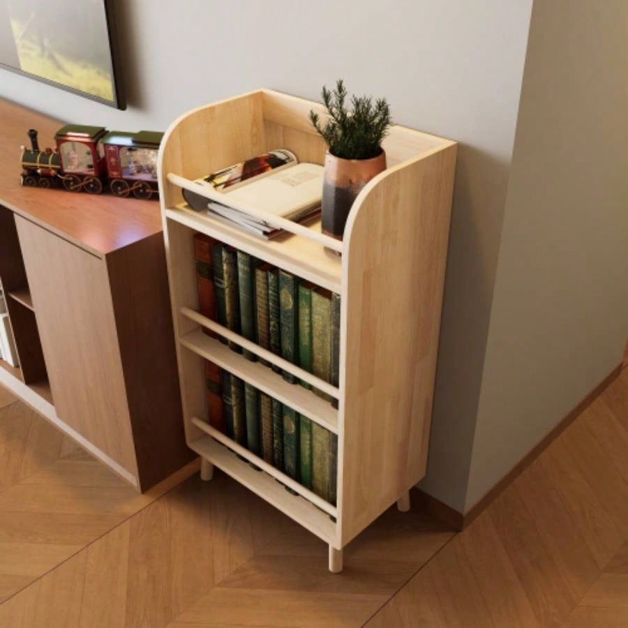 Pine Solid Wood Bookshelf/Bookcase - 0.6 Thick Shelves Heavy Duty Storage Rack, 19.6936.61H Modern Farmhouse Shelf Living Room, Home Library Organizer