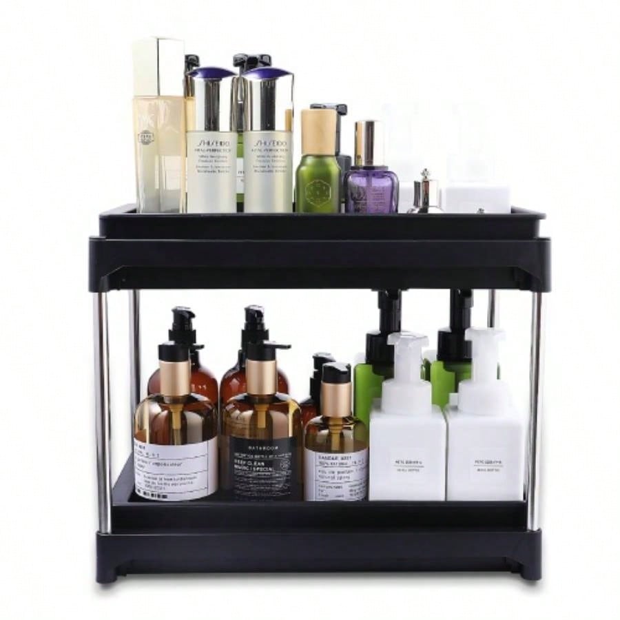 Organizers and Storage cabinet organizers and storage pull out drawers 2 hooks Black
