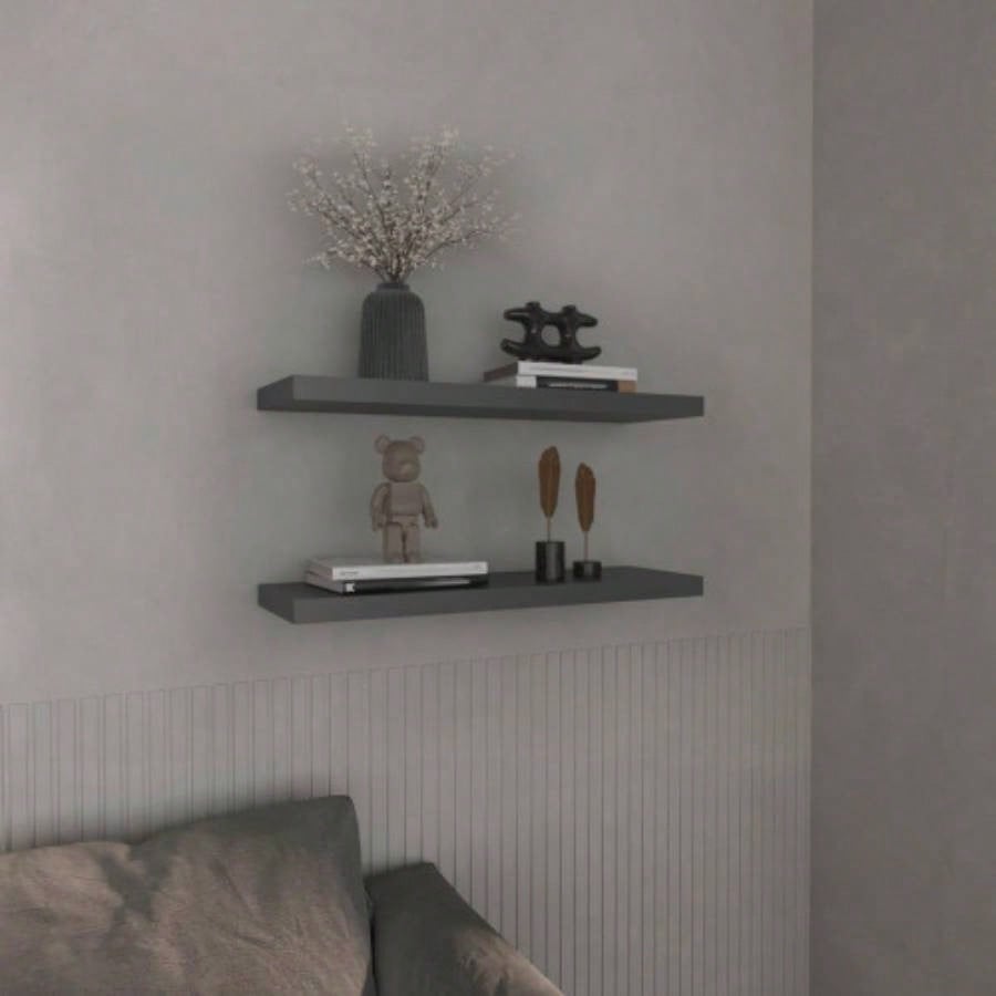 Floating Shelves 1.50 H, 2 Shelves, Matt Gray