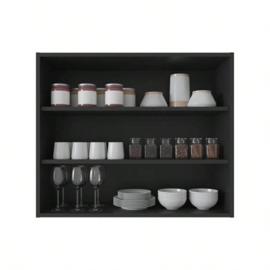 Wall Shelf 30 H, 3 Shelves, Black