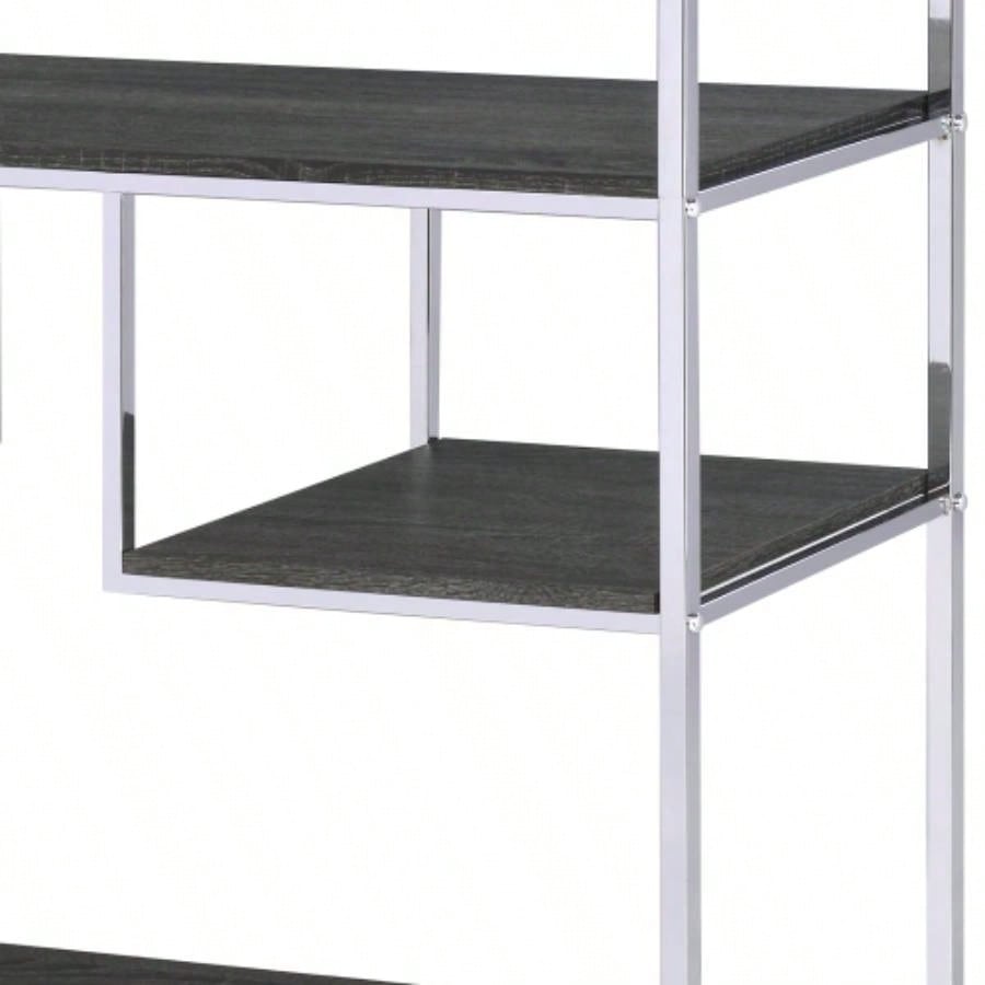 Vonara Rustic Gray Oak Bookshelf