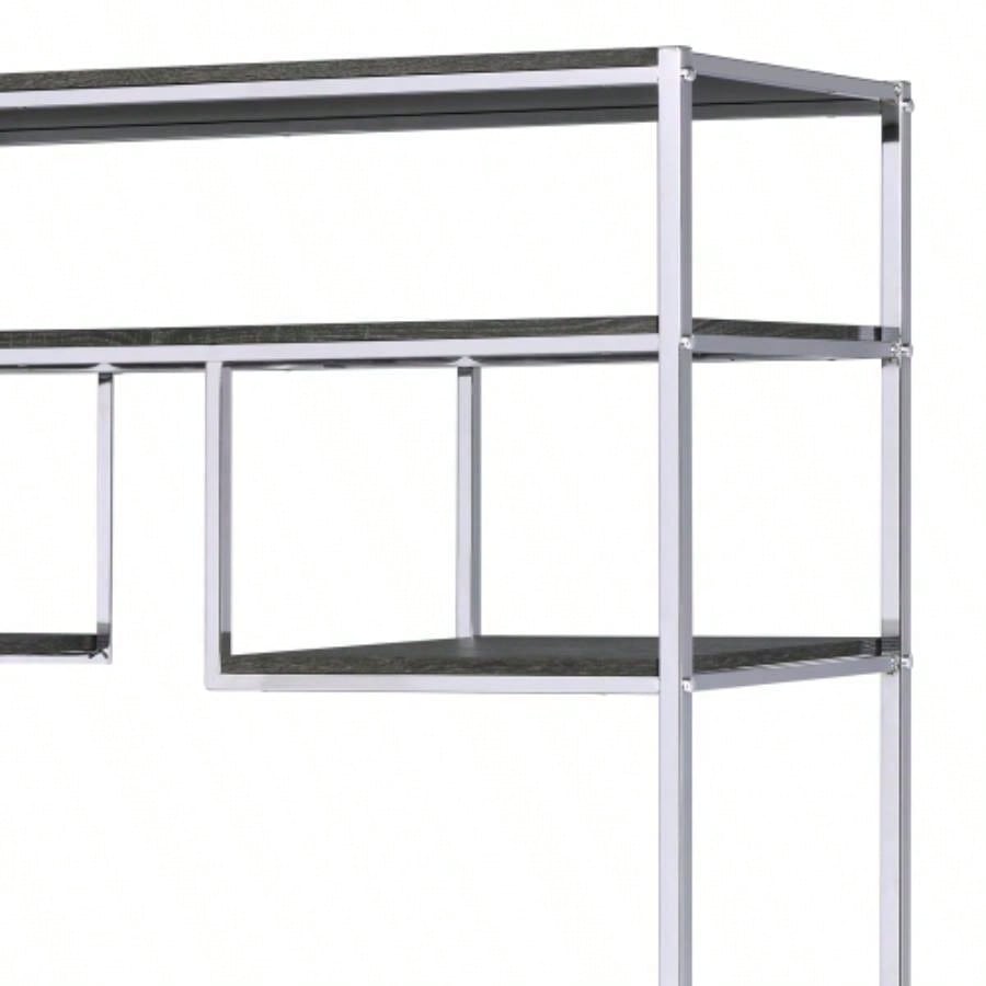 Vonara Rustic Gray Oak Bookshelf