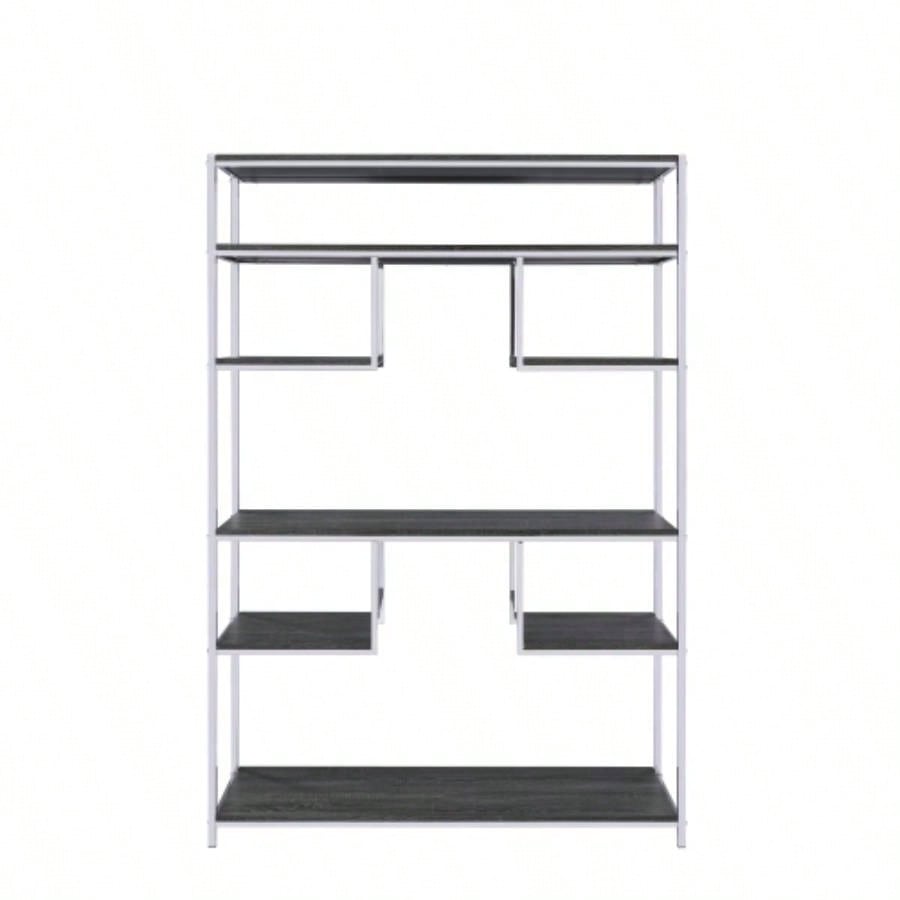 Vonara Rustic Gray Oak Bookshelf