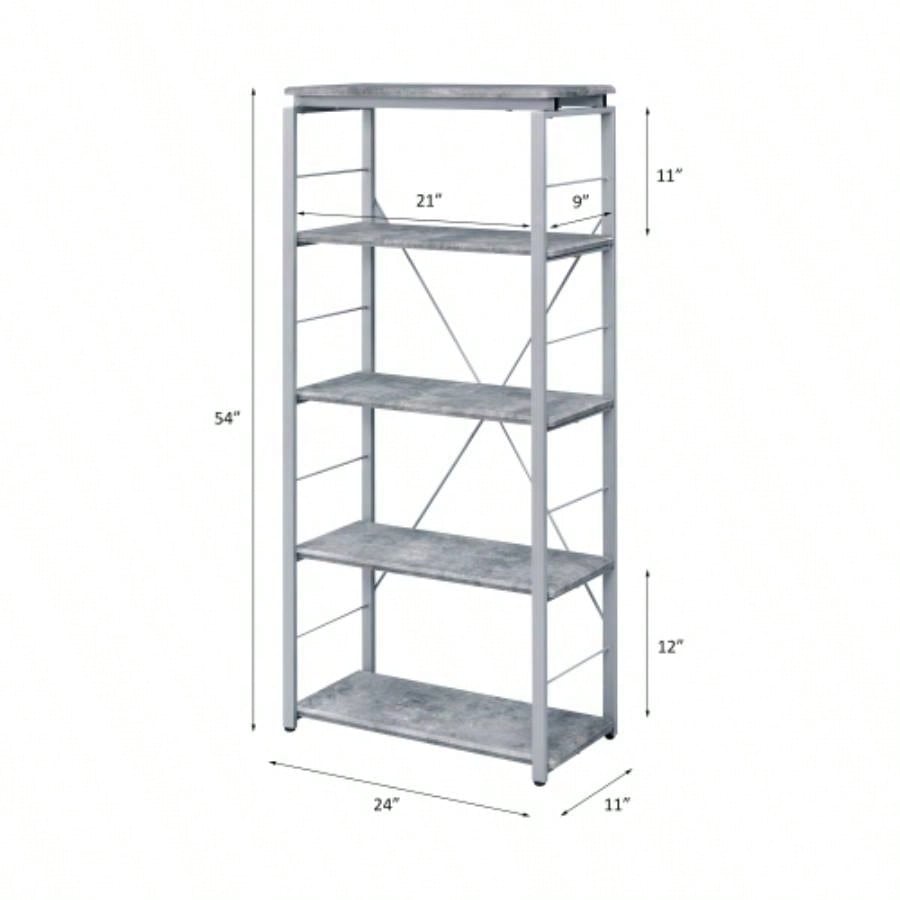 Jurgen Faux Concrete Silver Bookshelf