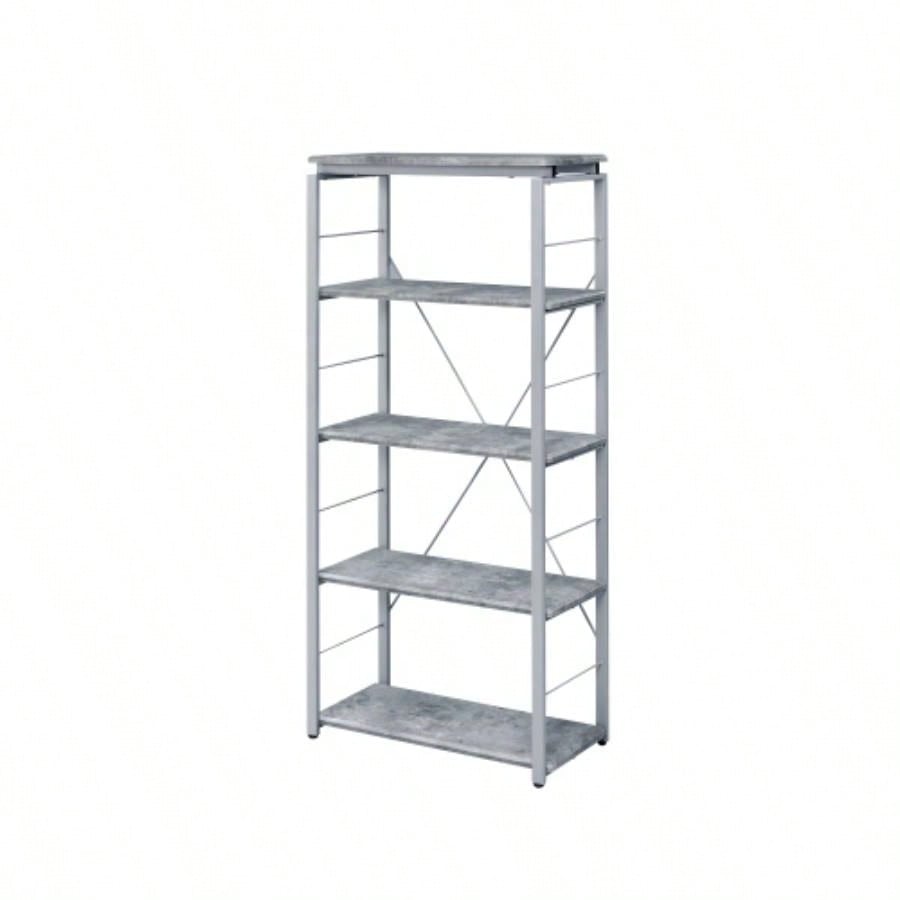 Jurgen Faux Concrete Silver Bookshelf