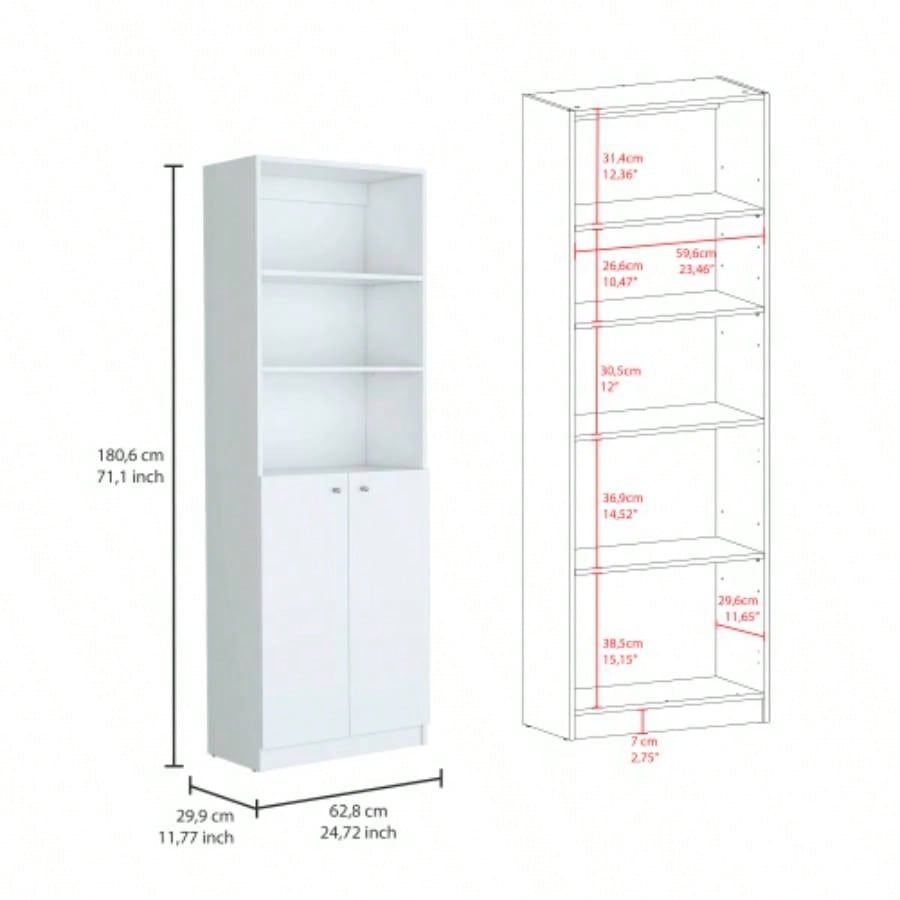 3 Piece Living Room Set with 3 Bookcases, White