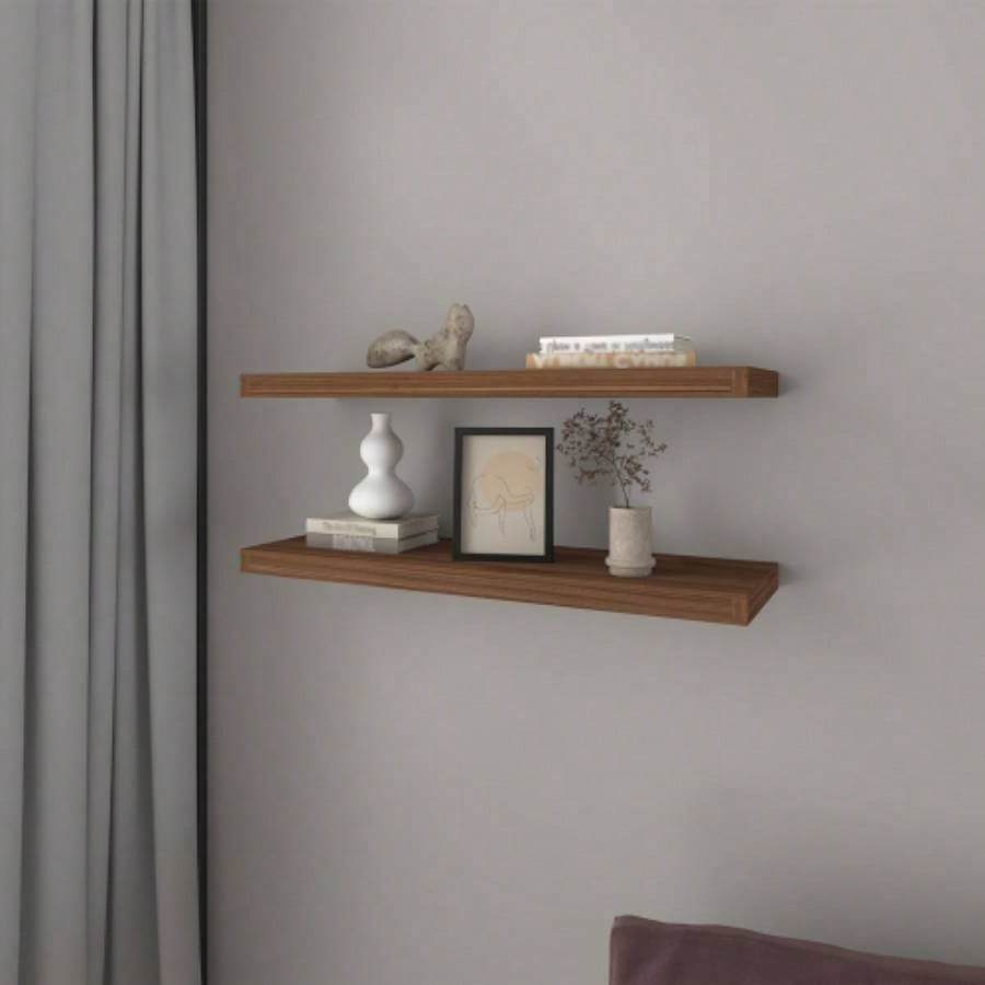 Floating Shelf, Living Room, Mahogany