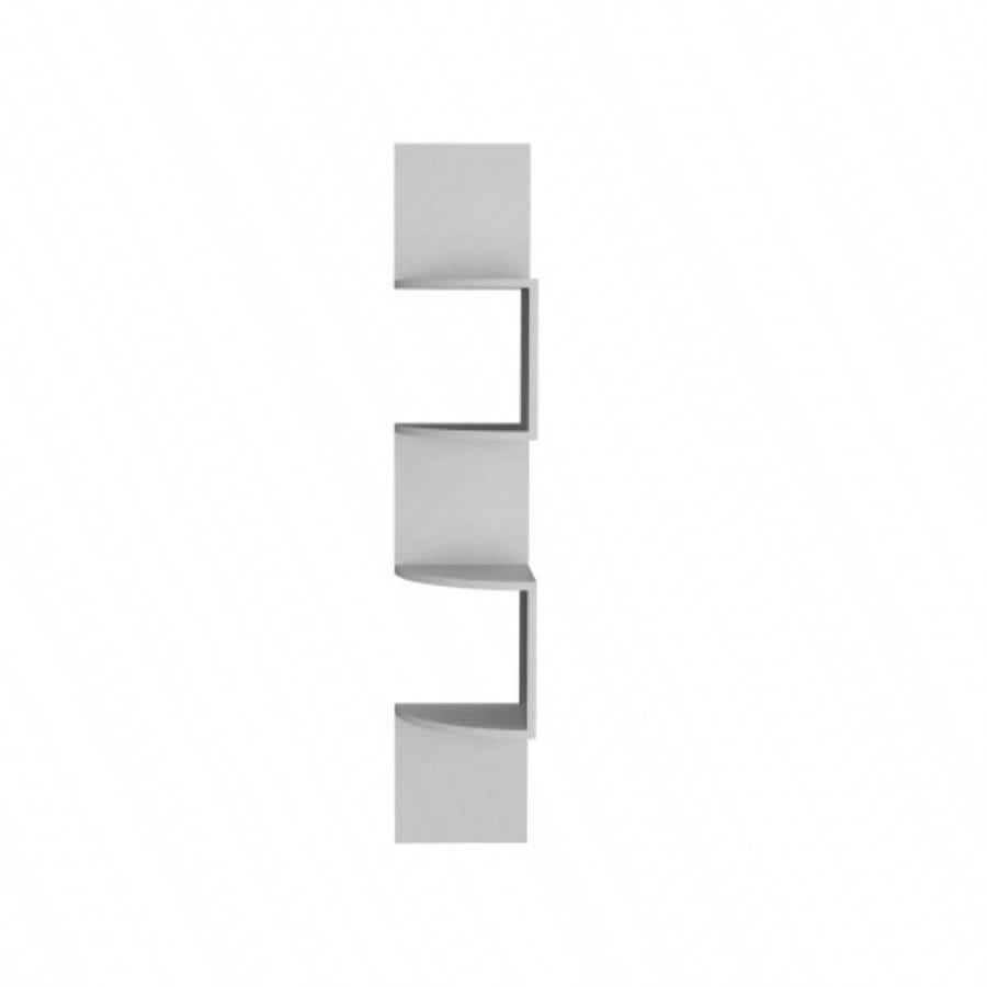 Roy Corner Floating Shelf, Modern 4 - Tier Display, White