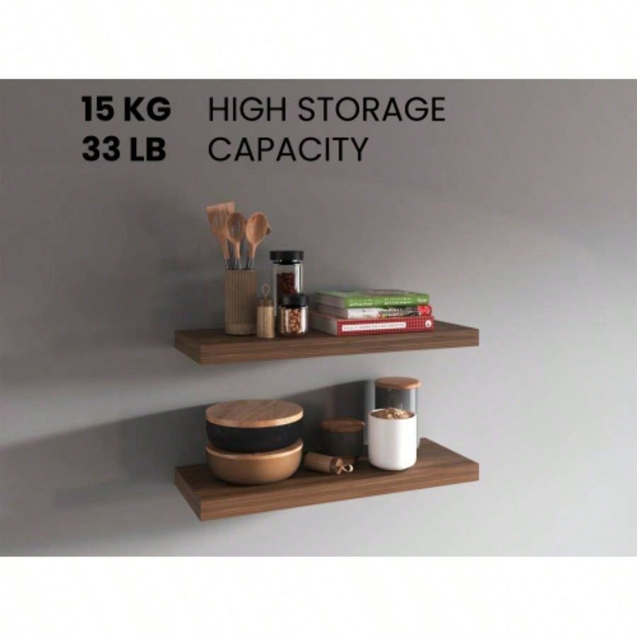 Floating Shelves 1.50 H, 2 Shelves, Mahogany