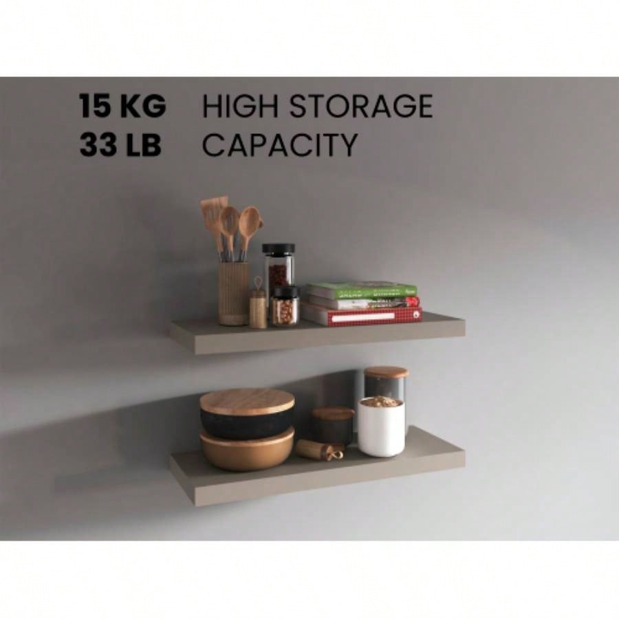 Floating Shelves 1.50 H, 2 Shelves, Taupe