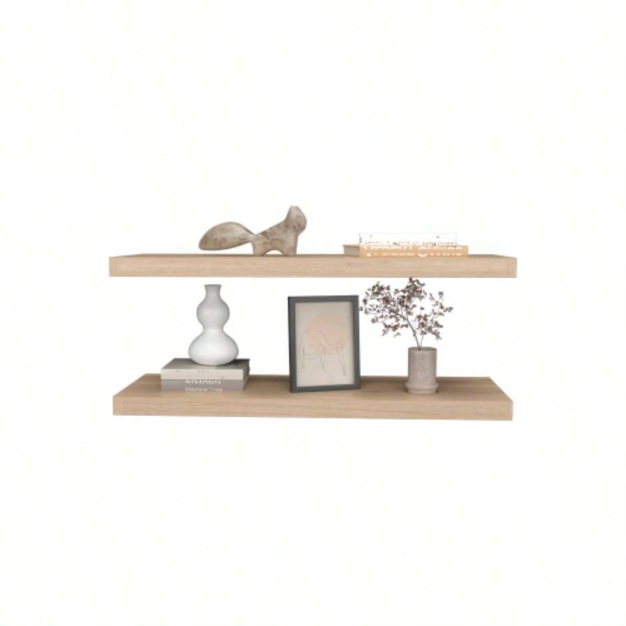 Floating Shelf, Living Room, Light Pine