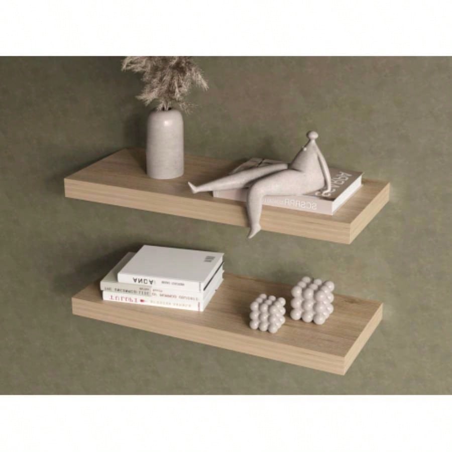 Floating Shelf, Living Room, Light Pine