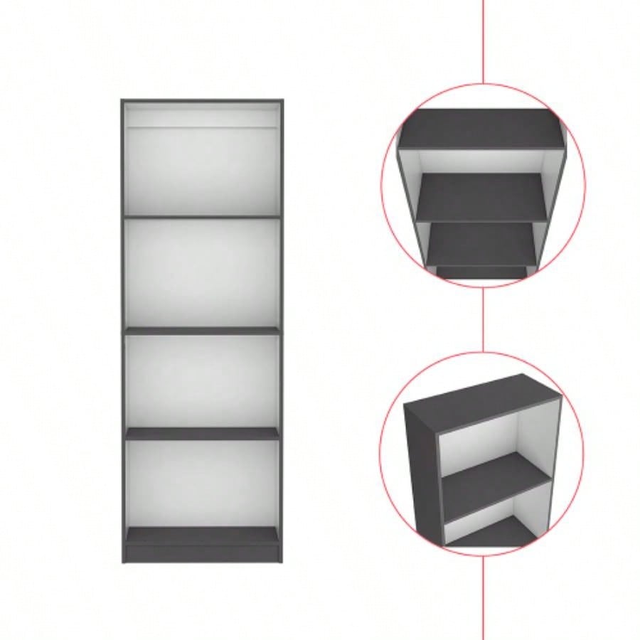 Bookcase Benzoni, Office, Matt Gray/ White
