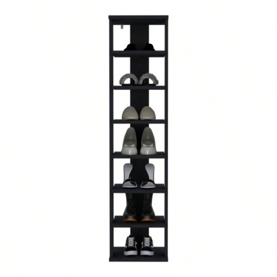 Shoe Rack, Black, Shelves
