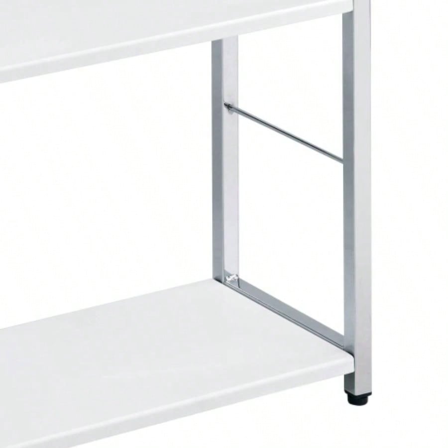 White and 4 - Tier Rectangular Bookshelf