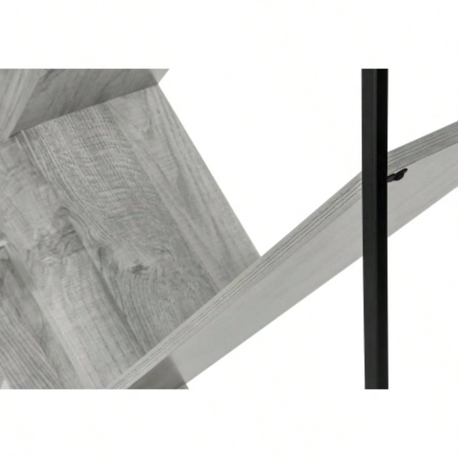 Bookshelf, Bookcase, Etagere, 3 Tier, 60h, Office, Bedroom, Laminate, Black Metal, Contemporary, Modern