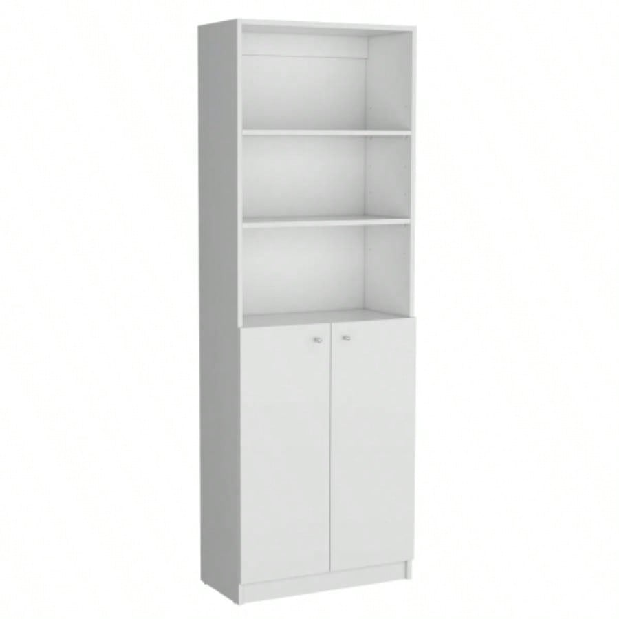 Emery 3 Piece Living Room Set with 3 Bookcases, White