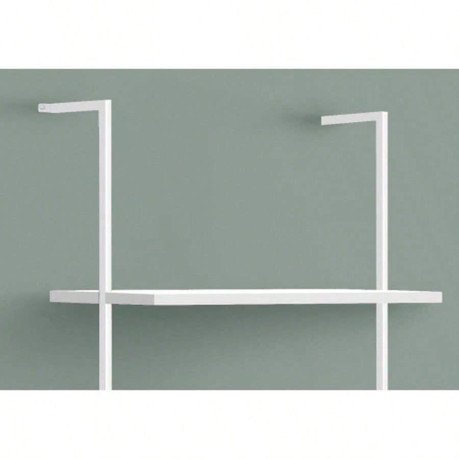 Bookshelf, Bookcase, Etagere, Ladder, 5 Tier, 72h, Office, Bedroom, White Laminate, White Metal, Contemporary, Modern